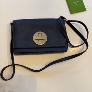 Kate Spade New York  Lane Sally crossbody bag in navy blue saffiano leather